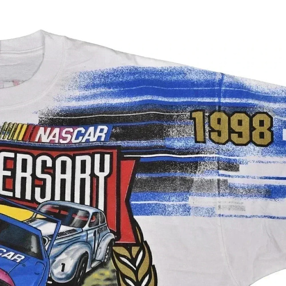 Vintage 1998 Nascar T-Shirt 50th Anniversary The Legend Continues AOP Size XL - Picture 3 of 10